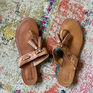 Coach “Sheena” Leather Tassel Sandal Size 7